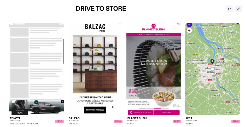 Exemples de campagnes drive to store